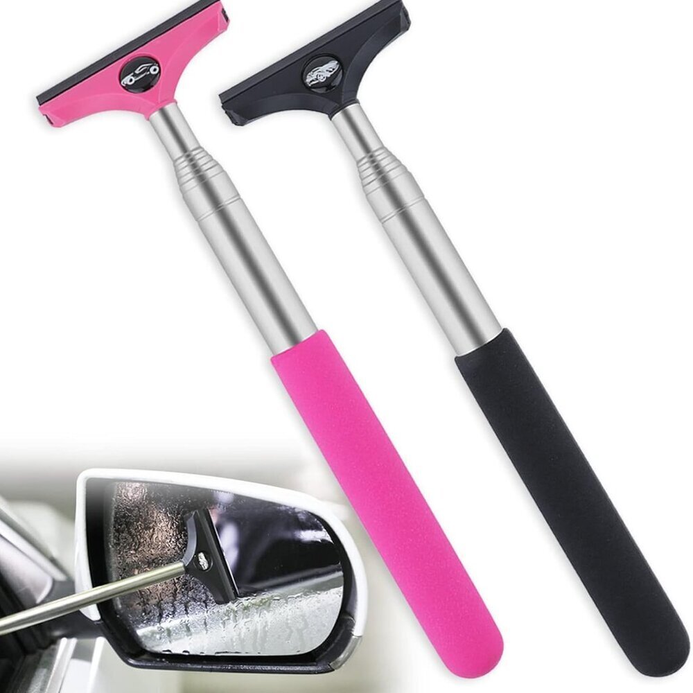 Side Mirror Squeegee, 2 PCS Car Mirror Squeegee, Retractable Car Rearview Mirror